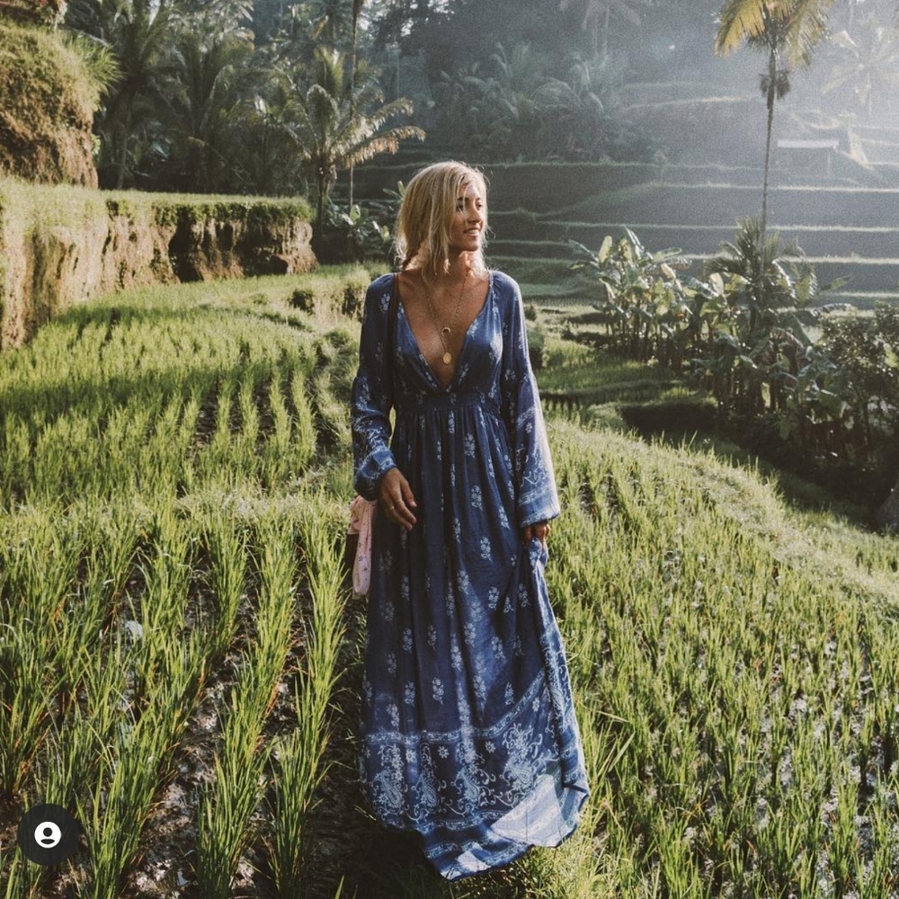 Raga Bali Boho Blue Maxi Dress gypsy lust